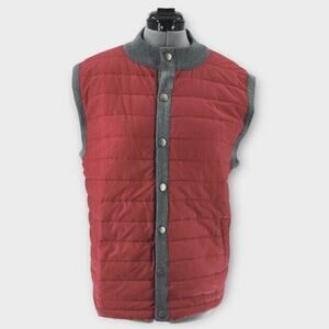 Barbour Vest Weather Comfort Men's XXL Red And Gray Full Snap Essential Gilet